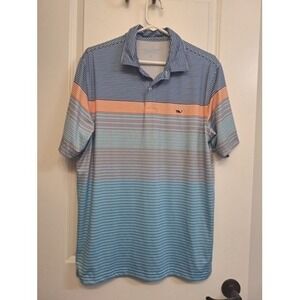 Men's Vineyard Vines Striped Performance Polo Size Medium